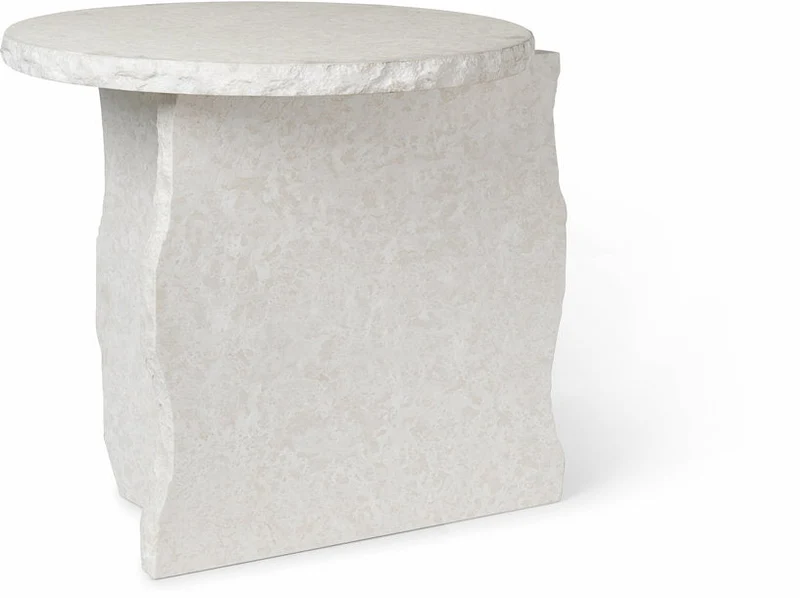Table sculpturale minérale en marbre blanc 52 x 50 cm Bianco Curia - Ferm Living