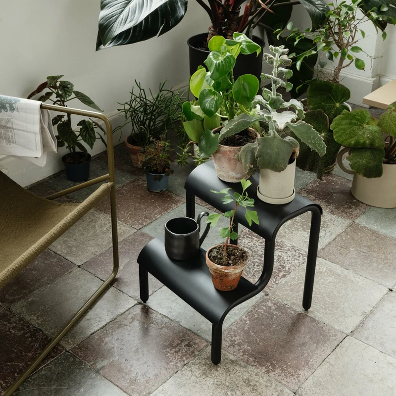 Tabouret en fer noir 34 x 36,2 x 35,7 cm Up Step - Ferm Living