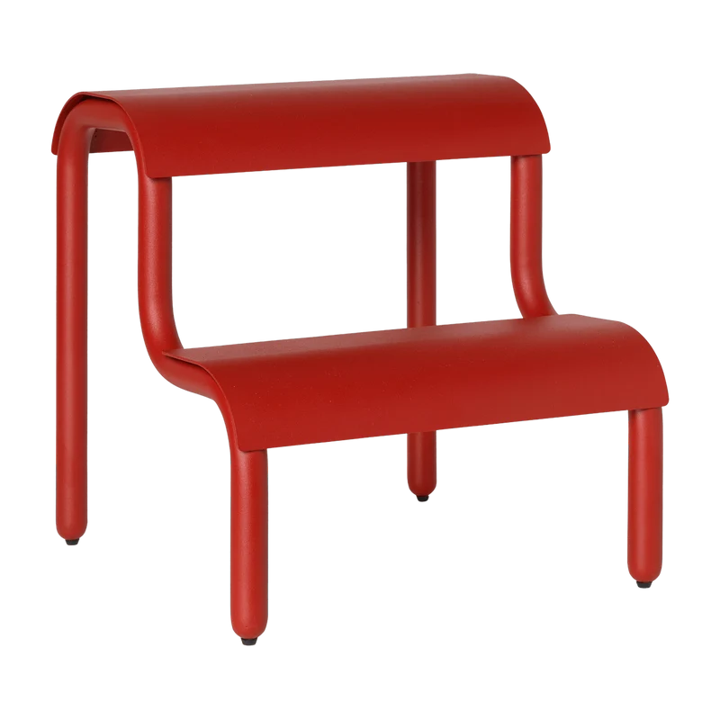 Tabouret en fer rouge coquelicot 34 x 36,2 x 35,7 cm Up Step - Ferm Living