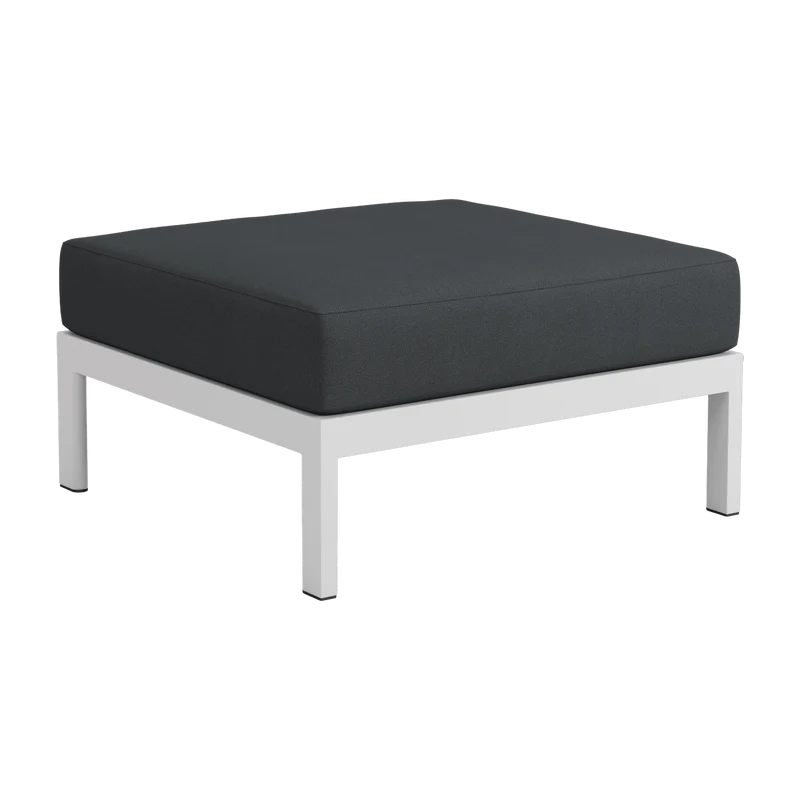 Repose-pieds en métal gris austral et tissu gris ardoise Easy - Tiptoe