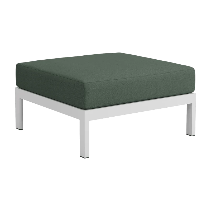Repose-pieds en métal gris austral et tissu vert Easy - Tiptoe