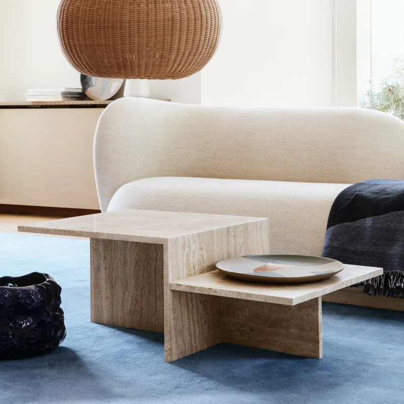 Table basse en travertin 100 x 35 x 55 cm Distinct - Ferm Living