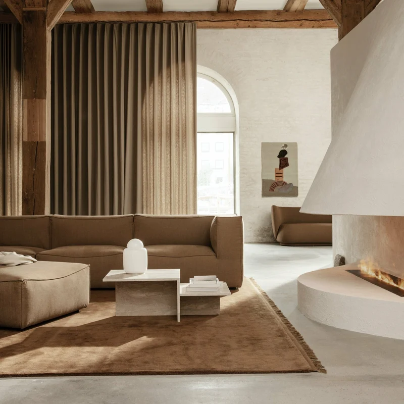 Table basse en travertin 100 x 35 x 55 cm Distinct - Ferm Living