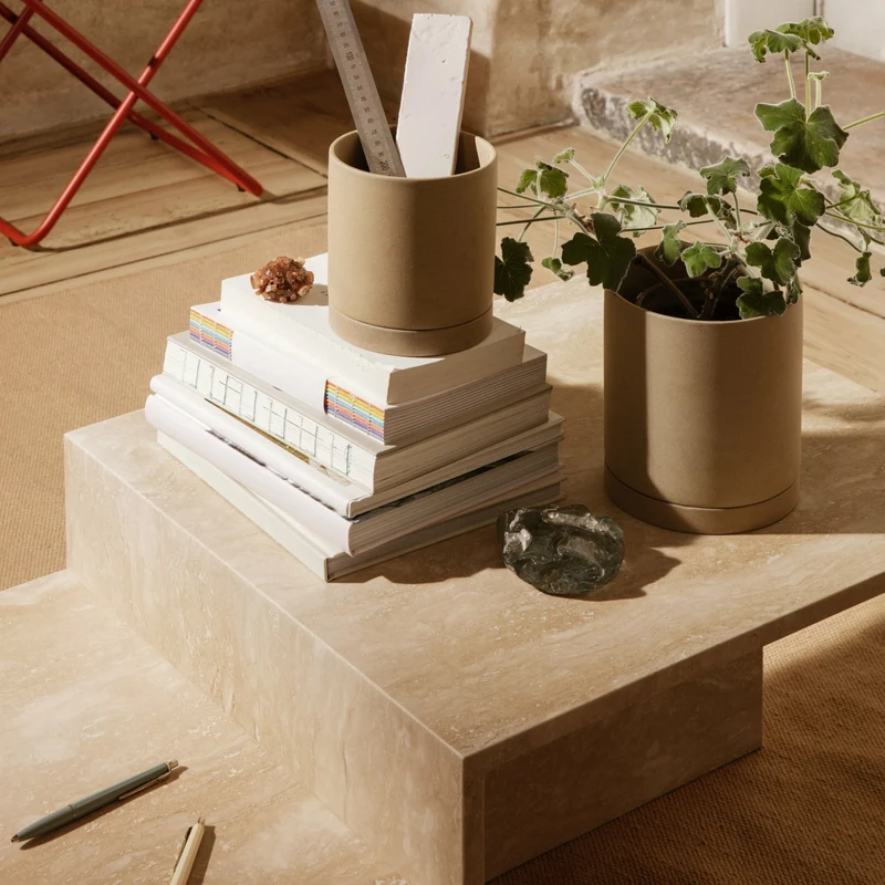 Table basse en travertin 100 x 35 x 55 cm Distinct - Ferm Living