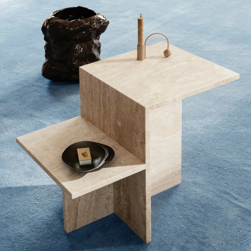 Table d'appoint en travertin 35 x 50 x 59,5 cm Distinct - Ferm Living
