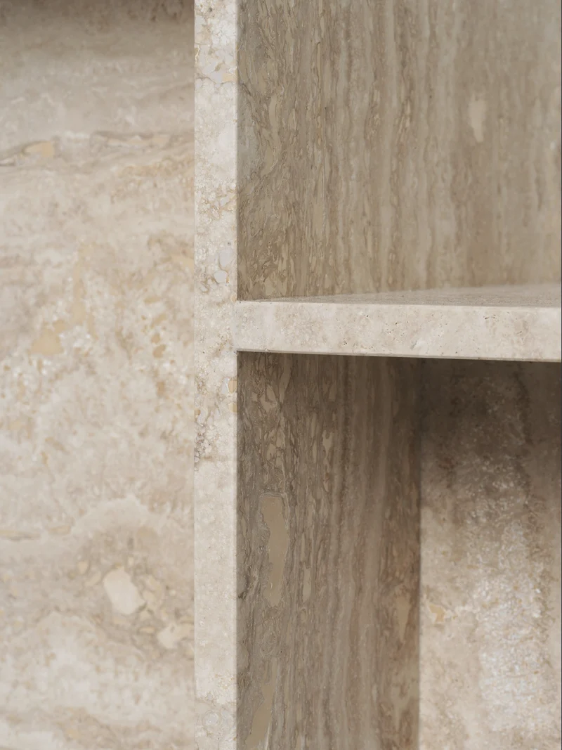 Table d'appoint en travertin 35 x 50 x 59,5 cm Distinct - Ferm Living