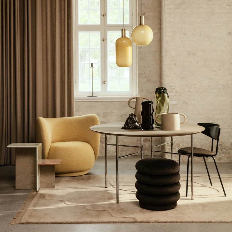 Table d'appoint en travertin 35 x 50 x 59,5 cm Distinct - Ferm Living