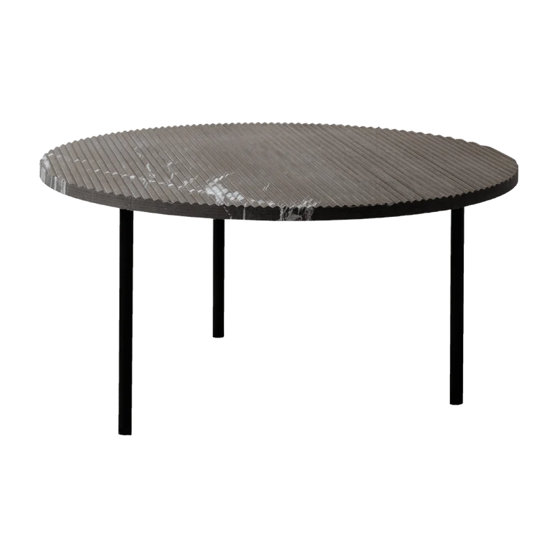 Table basse ronde en marbre noir rainuré 70cm Gruff - Un’common