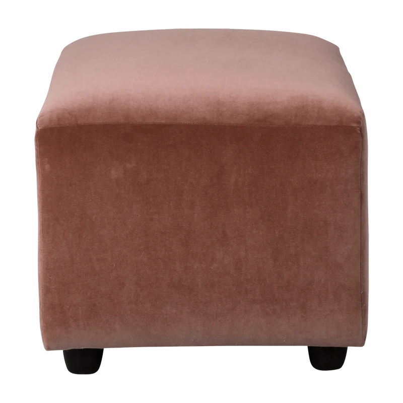Repose-pieds en velours brique S Jax - Hkliving