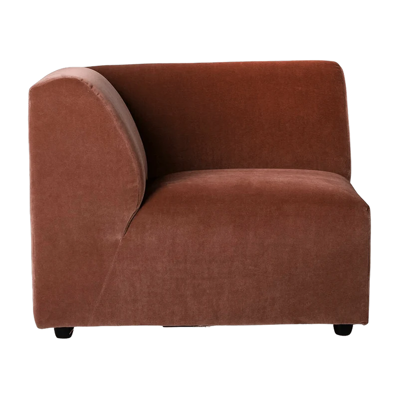 Module de fin angle gauche en velours brique Jax - Hkliving