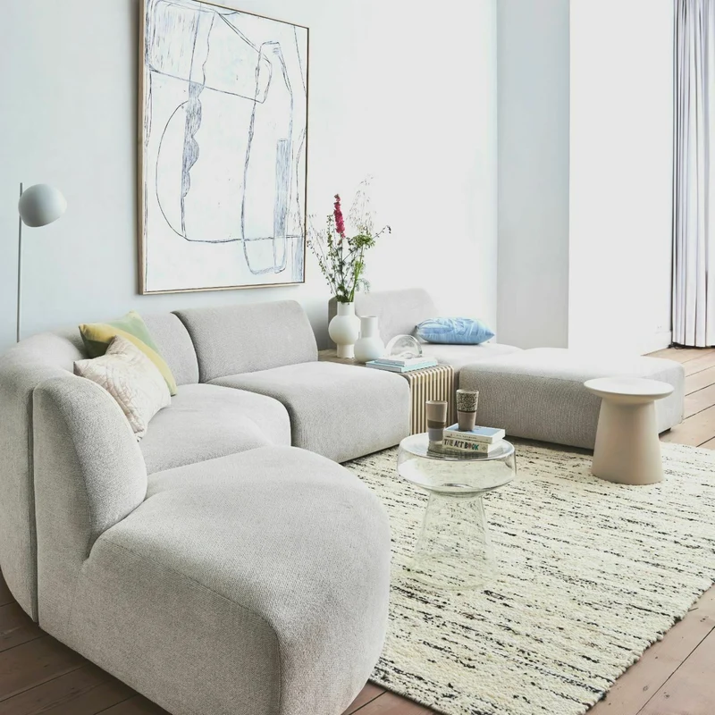 Module de fin angle gauche en velours brique Jax - Hkliving