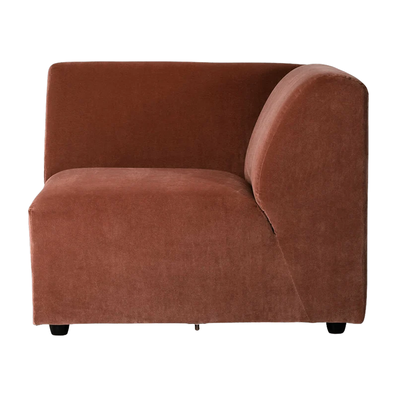 Module de fin angle droit en velours brique Jax - Hkliving