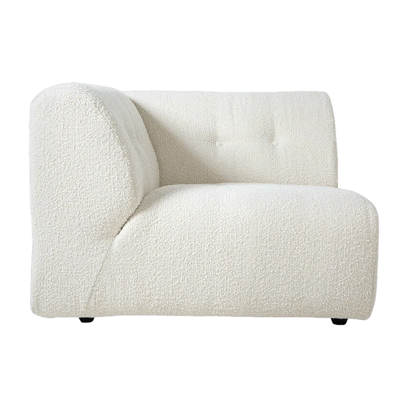 Module d'angle gauche en bouclé crème Vint - Hkliving