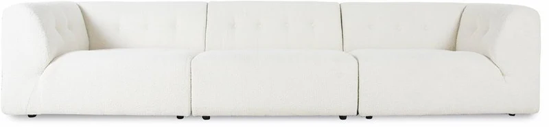 Module d'angle gauche en bouclé crème Vint - Hkliving