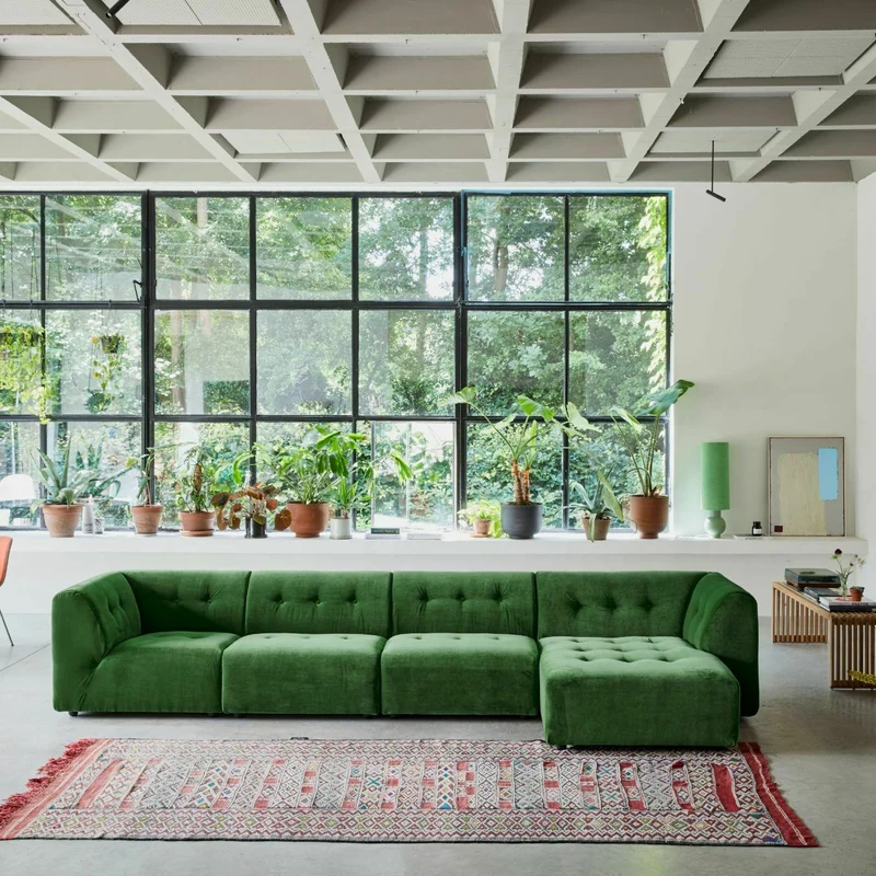 Module d'angle droit en bouclé crème Vint - Hkliving