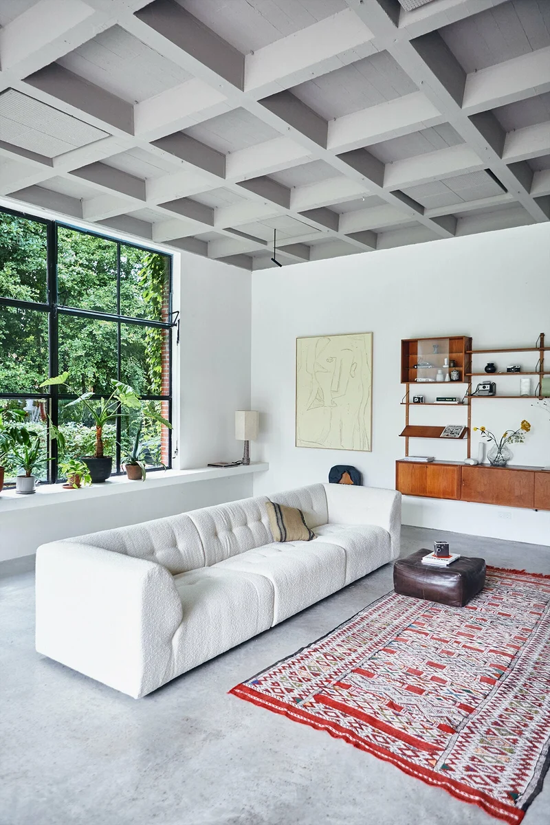 Module d'angle droit en bouclé crème Vint - Hkliving