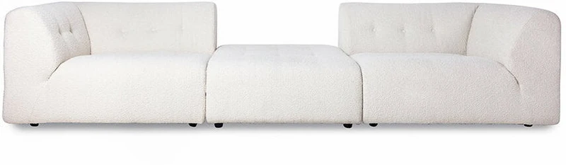 Repose-pieds en bouclé crème Vint - Hkliving