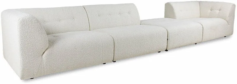 Repose-pieds en bouclé crème Vint - Hkliving