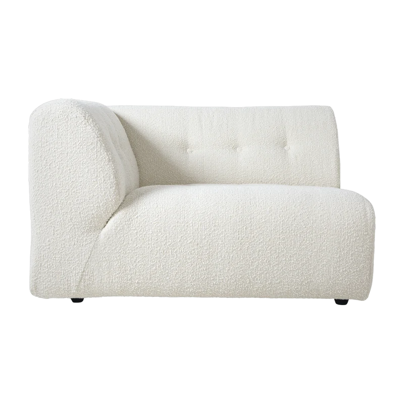 Module d'angle gauche 2 places en bouclé crème Vint - Hkliving