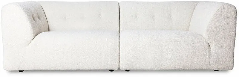 Module d'angle gauche 2 places en bouclé crème Vint - Hkliving