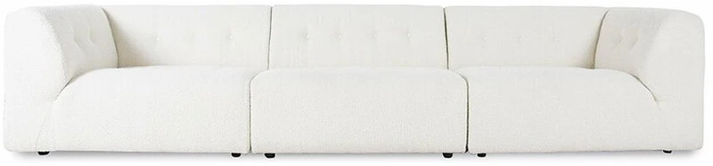 Module d'angle gauche 2 places en bouclé crème Vint - Hkliving