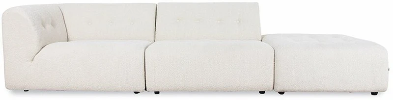 Module d'angle gauche 2 places en bouclé crème Vint - Hkliving