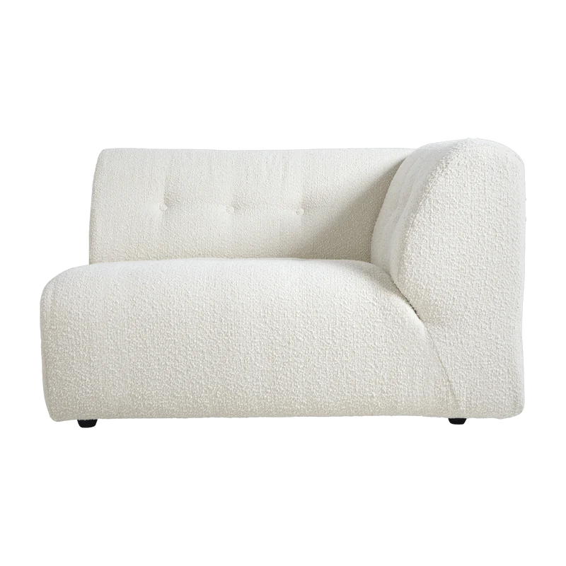 Module d'angle droit 2 places en bouclé crème Vint - Hkliving