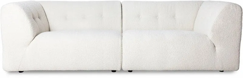 Module d'angle droit 2 places en bouclé crème Vint - Hkliving