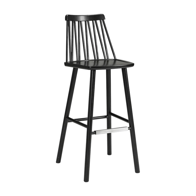 Chaise de bar en frêne noir 78 cm ZigZag - Hans K