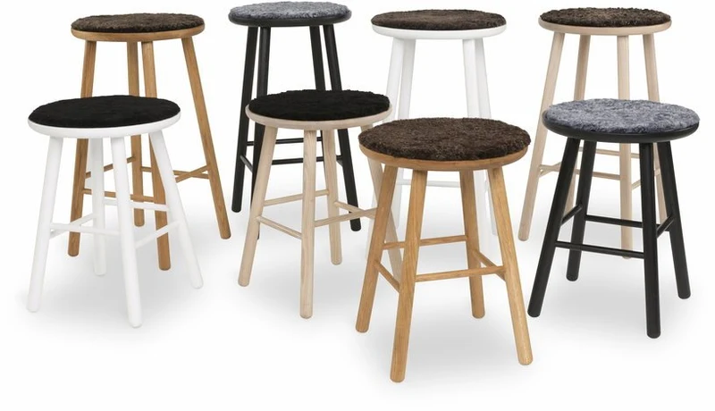 Tabouret de bar en frêne noir 63 cm ZigZag - Hans K