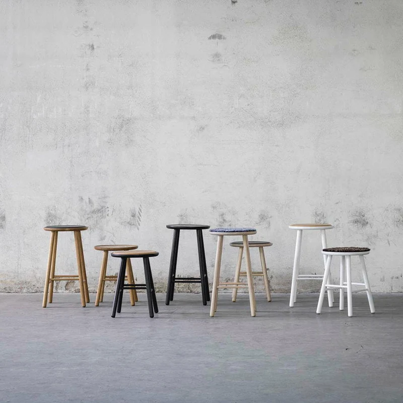 Tabouret de bar en bouleau blanc 63 cm ZigZag - Hans K