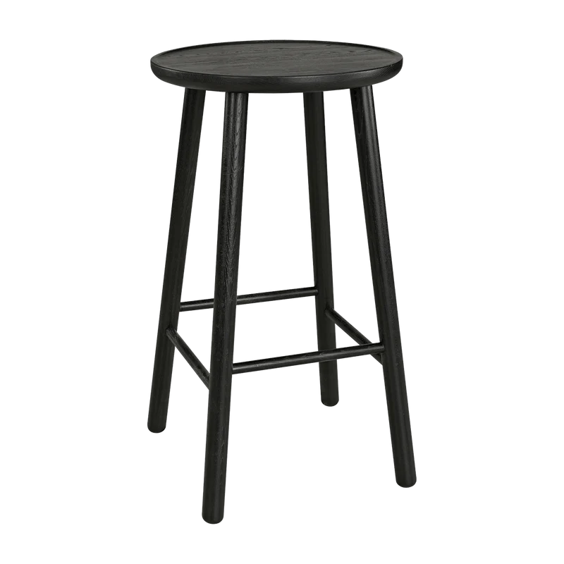Tabouret de bar en frêne noir 78 cm ZigZag - Hans K