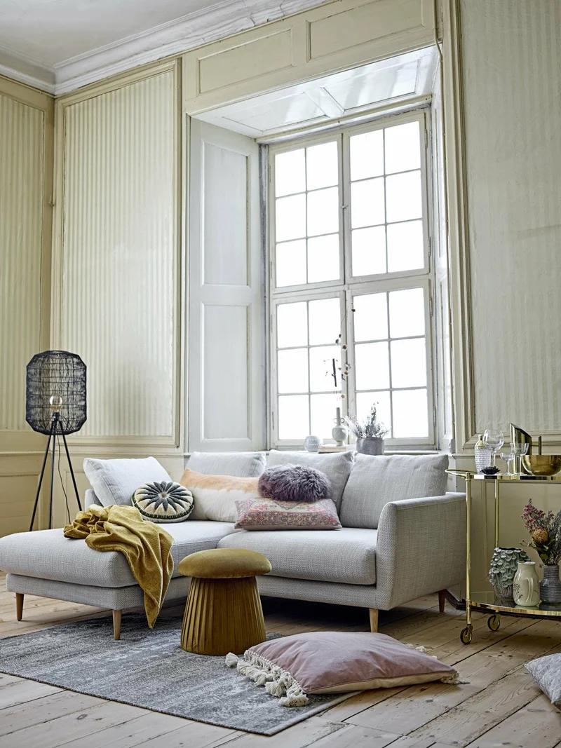 Roberta Pouf Marron Polyester - Bloomingville