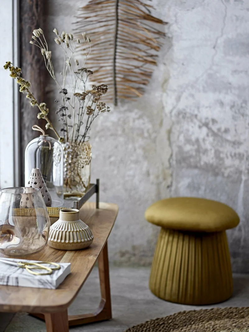 Roberta Pouf Marron Polyester - Bloomingville