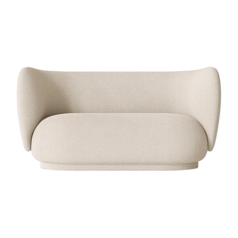 Canapé 2 places blanc cassé bouclé Rico - Ferm Living