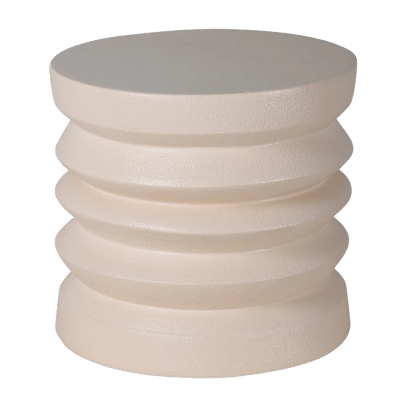 Table d'appoint en grès crème - HKLIVING