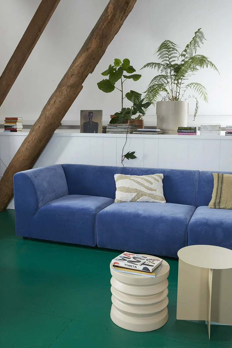 Table d'appoint en grès crème - HKLIVING