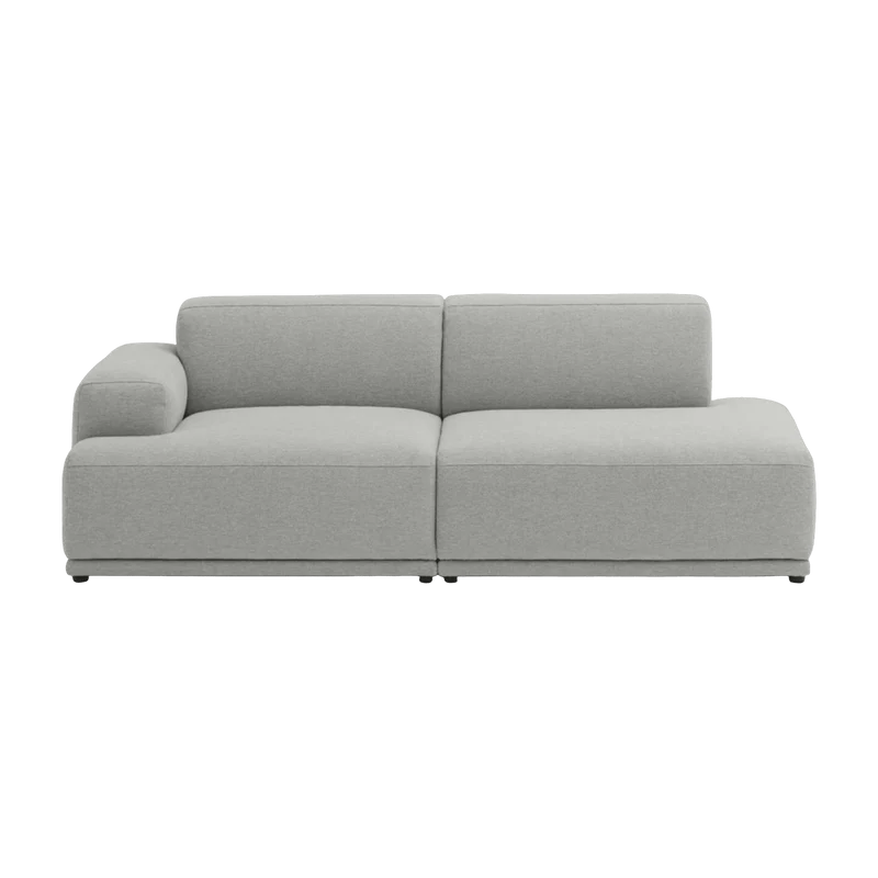 Canapé gris clair 2 places angle gauche Connect Soft - Muuto