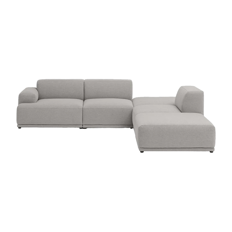 Canapé d'angle gris clair configuration 3 Connect Soft - Muuto