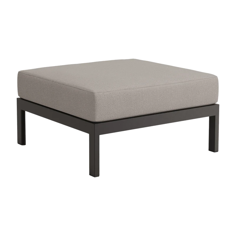 Repose-pieds en métal noir et tissu beige Easy - Tiptoe