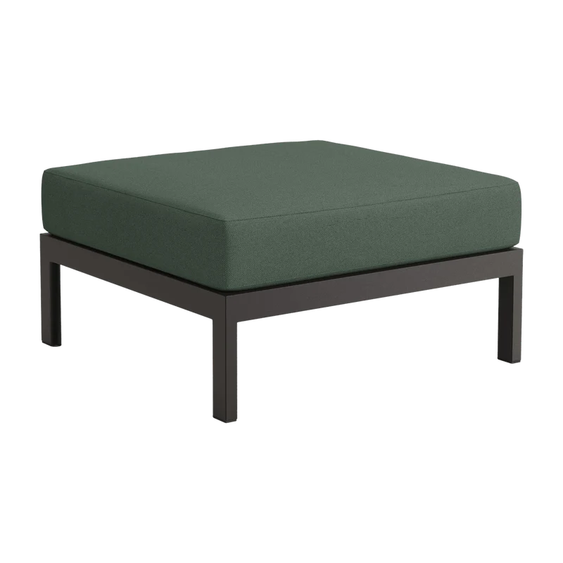 Repose-pieds en métal noir et tissu vert Easy - Tiptoe