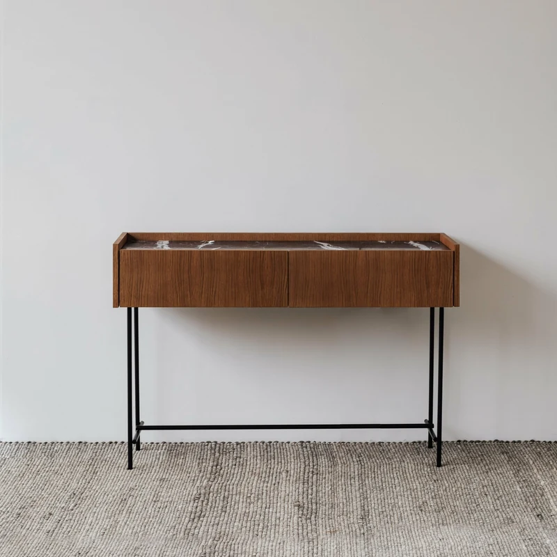 Console en chêne cognac Forst - Un'common