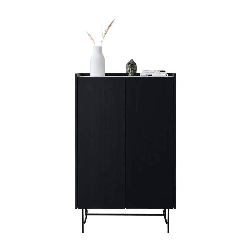 Cabinet en chêne graphite et marbre Forst - Un’common