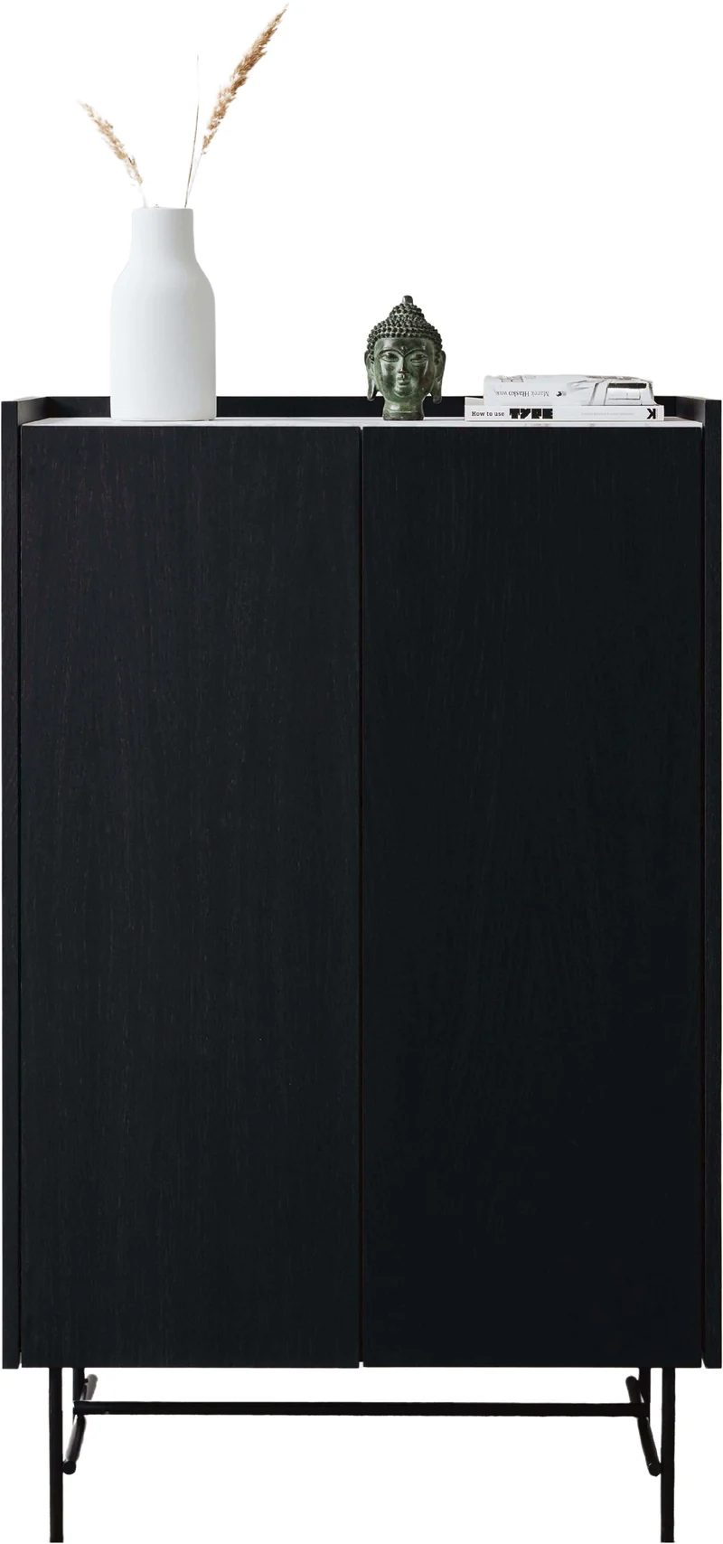 Cabinet en chêne graphite et marbre Forst - Un’common