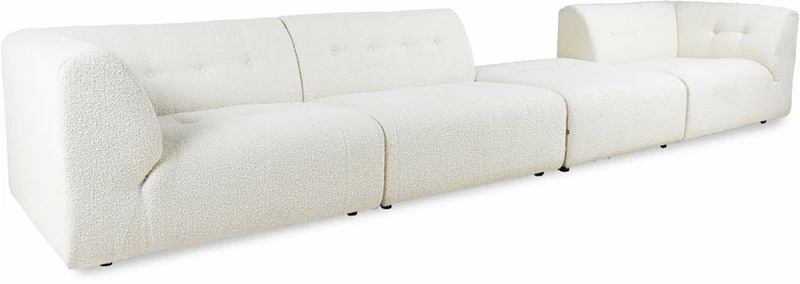 Module milieu 2 place en bouclé crème Vint - Hkliving