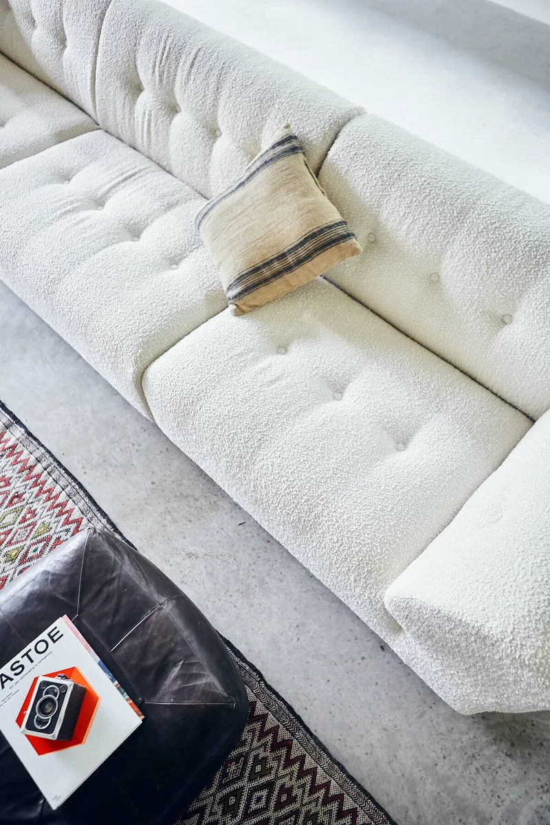 Module milieu 2 place en bouclé crème Vint - Hkliving