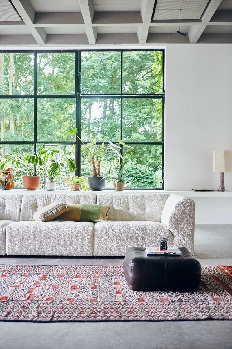 Module milieu 2 place en bouclé crème Vint - Hkliving