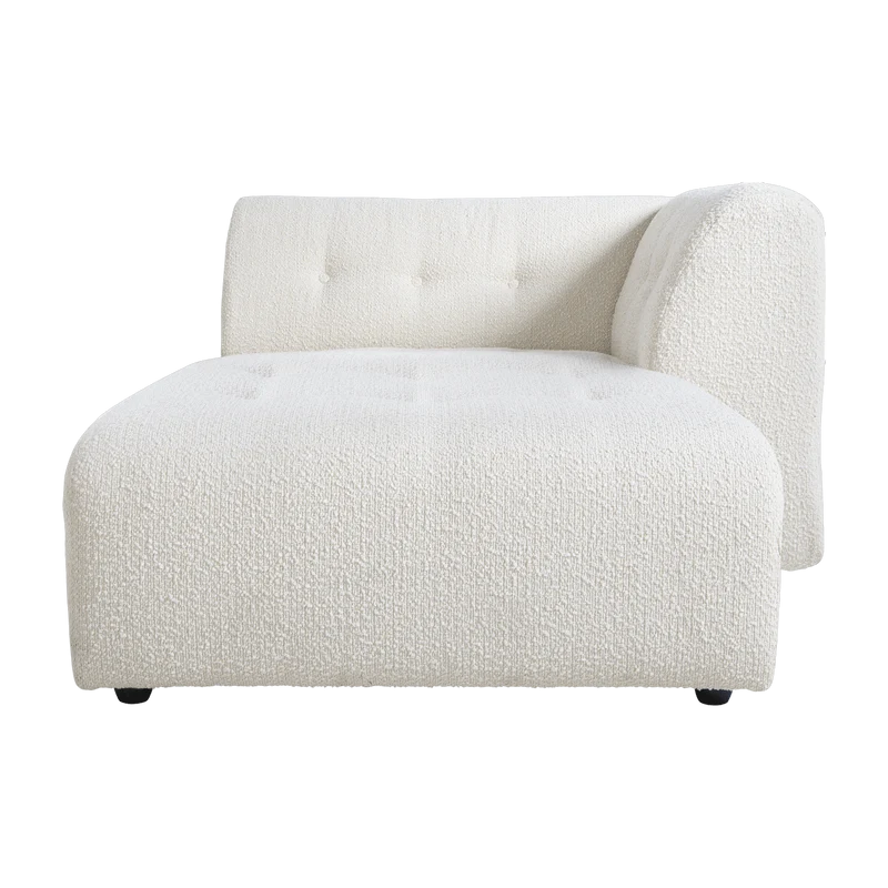 Méridienne droite en bouclé crème Vint - Hkliving