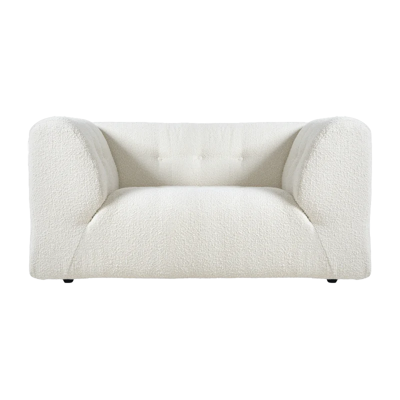 Fauteuil en bouclé crème Vint - Hkliving