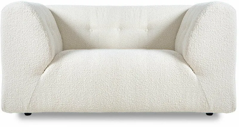 Fauteuil en bouclé crème Vint - Hkliving